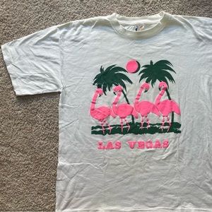 Vintage Las Vegas Flamingos Puff Print T-Shirt XL